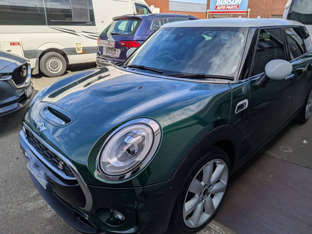 Fleet vehicle after detailing – shiny green Mini Cooper restored finish